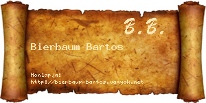 Bierbaum Bartos névjegykártya
